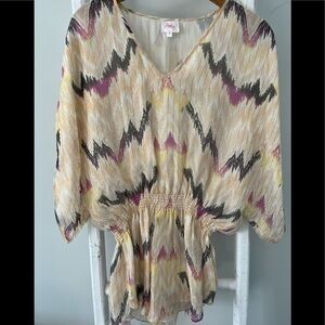 𝅺parker Chiffon Elastic Waist Bathing Suit Cover-Up MEDIUM by Parker